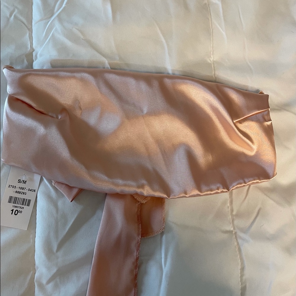 Pink satin bandeau top
